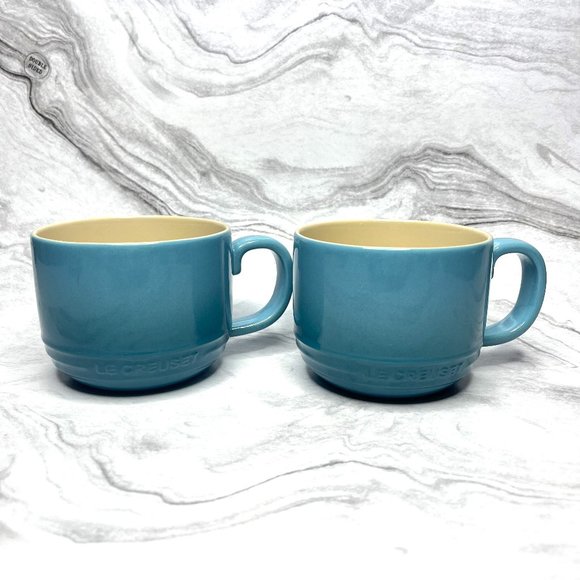 Le Creuset Dining New Le Creuset Caribbean San Francisco Coupe Mugs